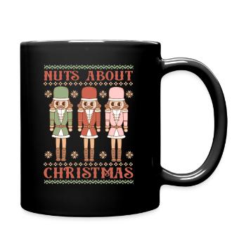 Nuts About Christmas Santa Holidays Ugly Christmas - Full Colour Mug - black - Right