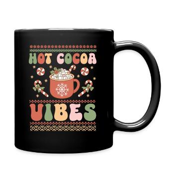 Hot Cocoa Vibes - Santa Holidays Ugly Christmas - Full Colour Mug - black - Right