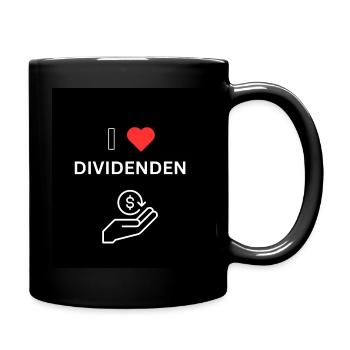 Ich liebe Dividenden, Börsen/Dividenden Design - Tasse einfarbig - Schwarz - Rechts