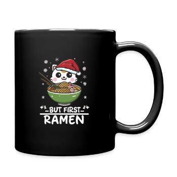 Christmas Ramen Cat Kawaii Anime Japanese - Full Colour Mug - black - Right