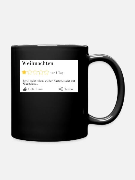 Würstchen und Kartoffelsalat - Tasse einfarbig - Schwarz