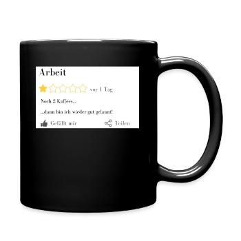 Noch 2 Kaffees - Tasse einfarbig - Schwarz - Rechts
