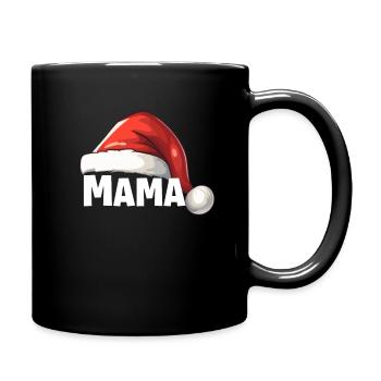 Merry Christmas Mom with Santa Hat - Full Colour Mug - black - Right