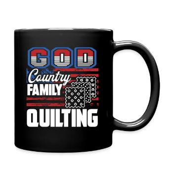Quilting God Country Family Quilting - Full Colour Mug - black - Right