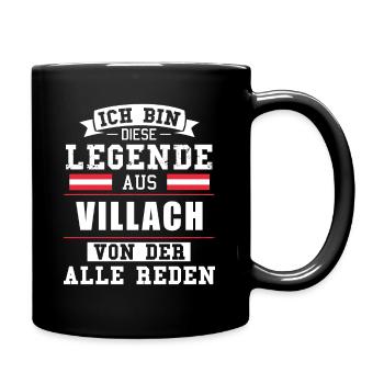 Stadt Villach Österreich Legende Spruch - Tasse einfarbig - Schwarz - Rechts