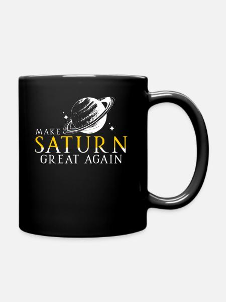 Saturn Raum Planet Sonnensystem Antike Römer - Tasse einfarbig - Schwarz