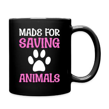 Save -Rettungstiere Tierärztin - Tasse einfarbig - Schwarz - Rechts