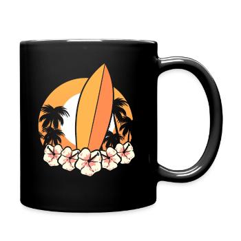 Surfbrett Surfer - Tasse einfarbig - Schwarz - Rechts