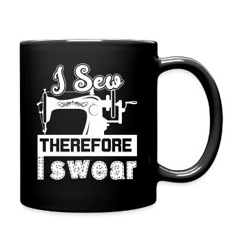 Sewing I Sew Therefore I Swear - Full Colour Mug - black - Right