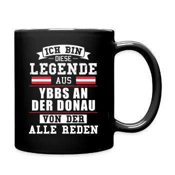 Stadt Ybbs an der Donau Österreich Legende Spruch - Tasse einfarbig - Schwarz - Rechts