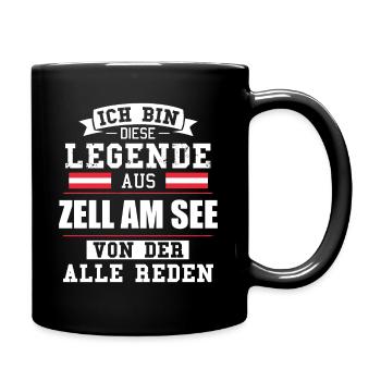 Stadt Zell am See Österreich Legende Spruch - Tasse einfarbig - Schwarz - Rechts
