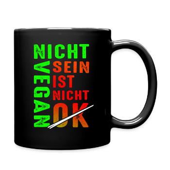 Vegan Kein Fleisch Gemüse Veganer Lebensstil Vegan - Tasse einfarbig - Schwarz - Rechts
