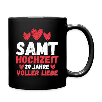 Ehe Samthochzeit 29 Jahre Verheiratet Hochzeitstag - Tasse einfarbig - Schwarz - Rechts