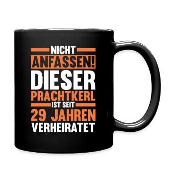Ehe Samthochzeit 29 Jahre Verheiratet Hochzeitstag - Tasse einfarbig - Schwarz - Rechts