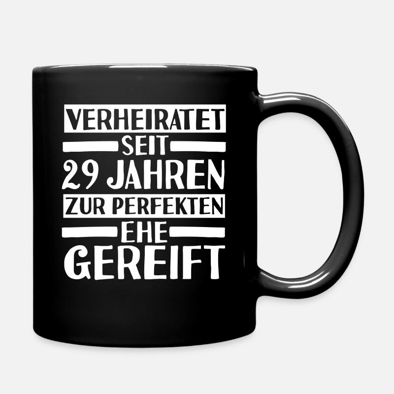 Ehe Samthochzeit 29 Jahre Verheiratet Hochzeitstag - Tasse einfarbig - Schwarz