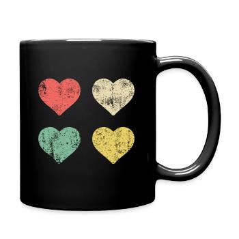 Hearts Pattern Valentines Day - Full Colour Mug - black - Right