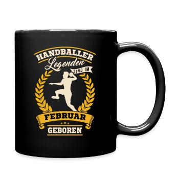 Hallen Sport Handballerin Handballverein Handball - Tasse einfarbig - Schwarz - Rechts