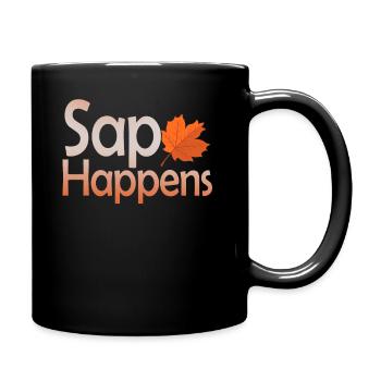 Sirop d’érable arbre tapotement drôle crêpe d’automne - Mug uni - noir - Droite
