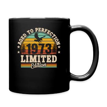 1973 Retro Geburtstag - Tasse einfarbig - Schwarz - Rechts