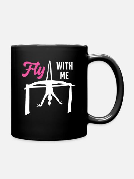 Voler avec moi Antenne en soie pour cirque - Mug uni - noir