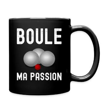 Boule is my passion - Pétanque lover - Full Colour Mug - black - Right