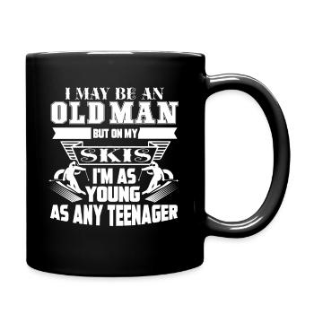 Skiing I'm Young As Any Teenager In Skiing - Full Colour Mug - black - Right