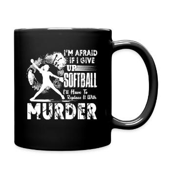 Softball I Never Give Up Softball - Full Colour Mug - black - Right