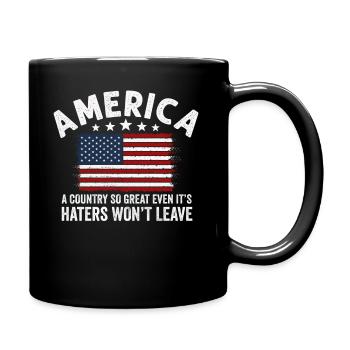 Amerika Ein so großartiges Land Patriotisch USA - Tasse einfarbig - Schwarz - Rechts