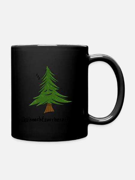 Schlafender Tannenbaum - Tasse einfarbig - Schwarz