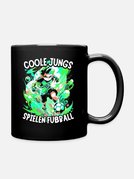 Coole Jungs spielen Fußball für Jungen Fußballer - Tasse einfarbig - Schwarz