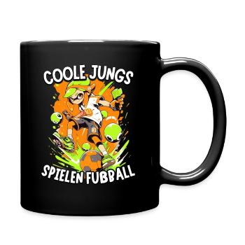 Coole Jungs spielen Fußball für Jungen Fußballer - Tasse einfarbig - Schwarz - Rechts
