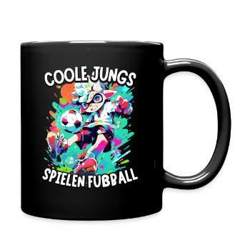 Coole Jungs spielen Fußball für Jungen Fußballer - Tasse einfarbig - Schwarz - Rechts
