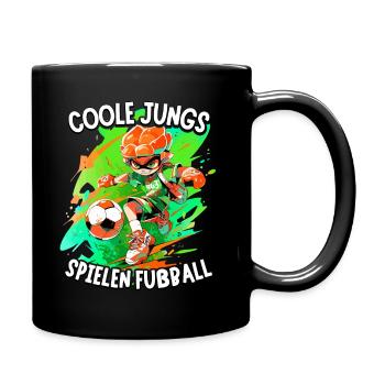 Coole Jungs spielen Fußball für Jungen Fußballer - Tasse einfarbig - Schwarz - Rechts