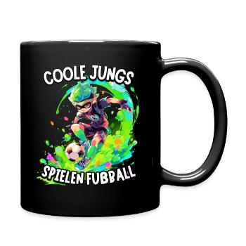 Coole Jungs spielen Fußball für Jungen Fußballer - Tasse einfarbig - Schwarz - Rechts