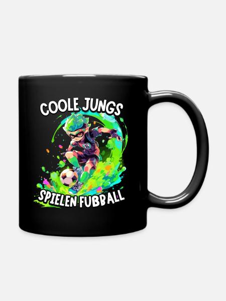 Coole Jungs spielen Fußball für Jungen Fußballer - Tasse einfarbig - Schwarz