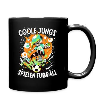 Coole Jungs spielen Fußball für Jungen Fußballer - Tasse einfarbig - Schwarz - Rechts