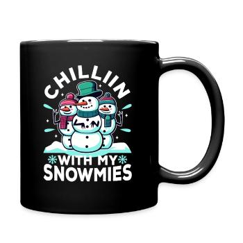 Détendez-vous avec mes Snowmies - Mug uni - noir - Droite