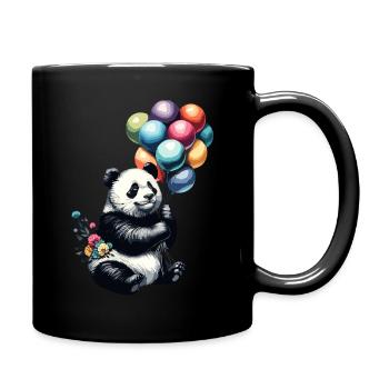 Panda avec des ballons - Mug uni - noir - Droite