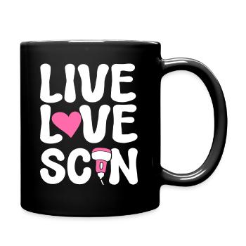 Live Love Scan Medizinischer Sonograph - Tasse einfarbig - Schwarz - Rechts