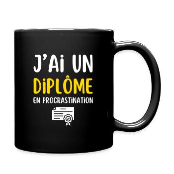 Procrastination cadeau humour homme - Mug uni - noir - Droite