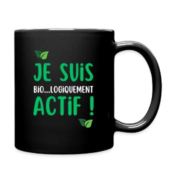 biologiquement actif cadeau homme humour - Mug uni - noir - Droite