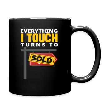 Immobilienmakler Spruch - Tasse einfarbig - Schwarz - Rechts
