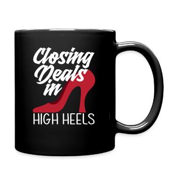 Immobilienmakler High Heels Dame Frau - Tasse einfarbig - Schwarz - Rechts
