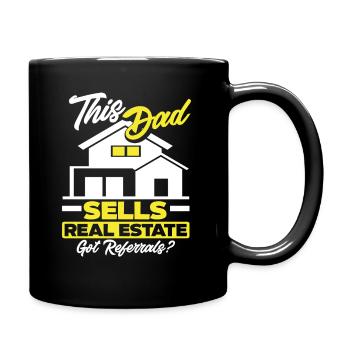 Immobilienmakler Papa Vater Geschenk - Tasse einfarbig - Schwarz - Rechts