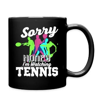 Tennis I'm Watching Tennis - Full Colour Mug - black - Right