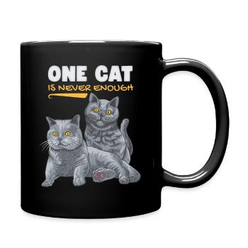 Lustige Katze, Britisch Kurzhaar, Katzen Spruch - Tasse einfarbig - Schwarz - Rechts