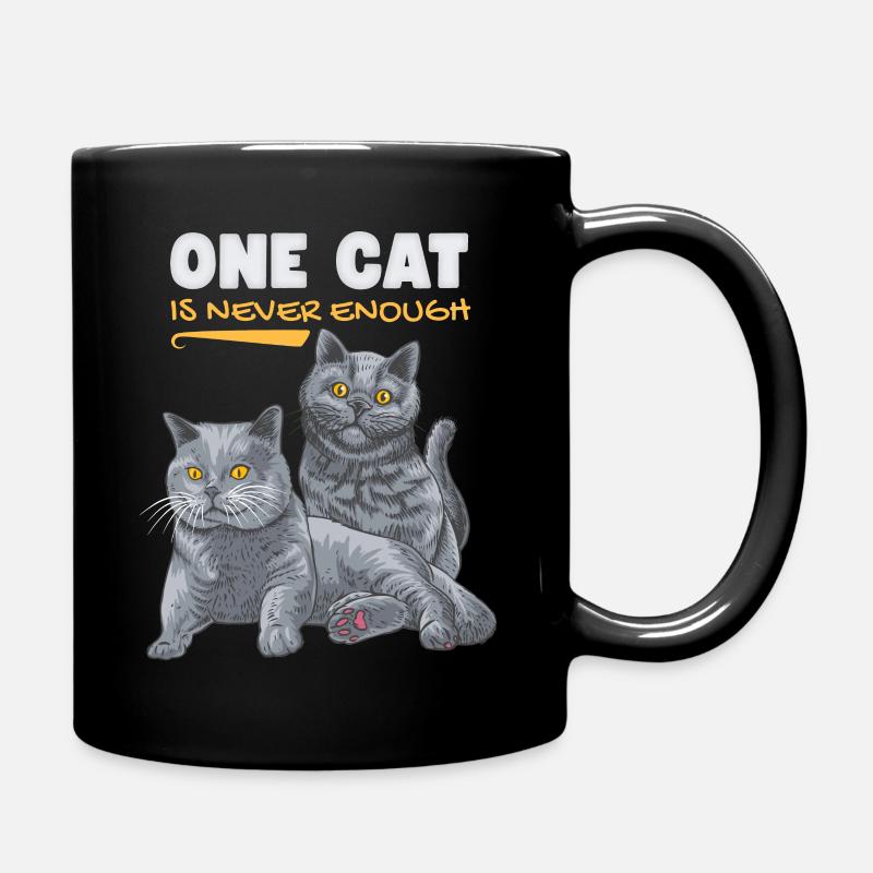 Lustige Katze, Britisch Kurzhaar, Katzen Spruch - Tasse einfarbig - Schwarz