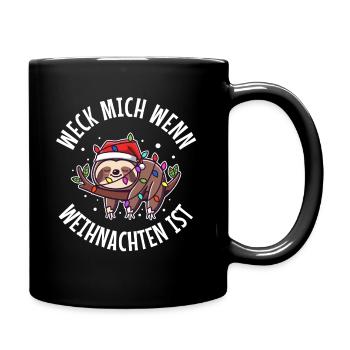 Weck mich auf wenn es Weihnachten ist - Tasse einfarbig - Schwarz - Rechts