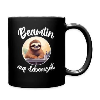 Beamtin auf Lebenszeit - Tasse einfarbig - Schwarz - Rechts