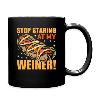 Hotdog Starr nicht auf mein Wiener Würstchen - Tasse einfarbig - Schwarz - Rechts